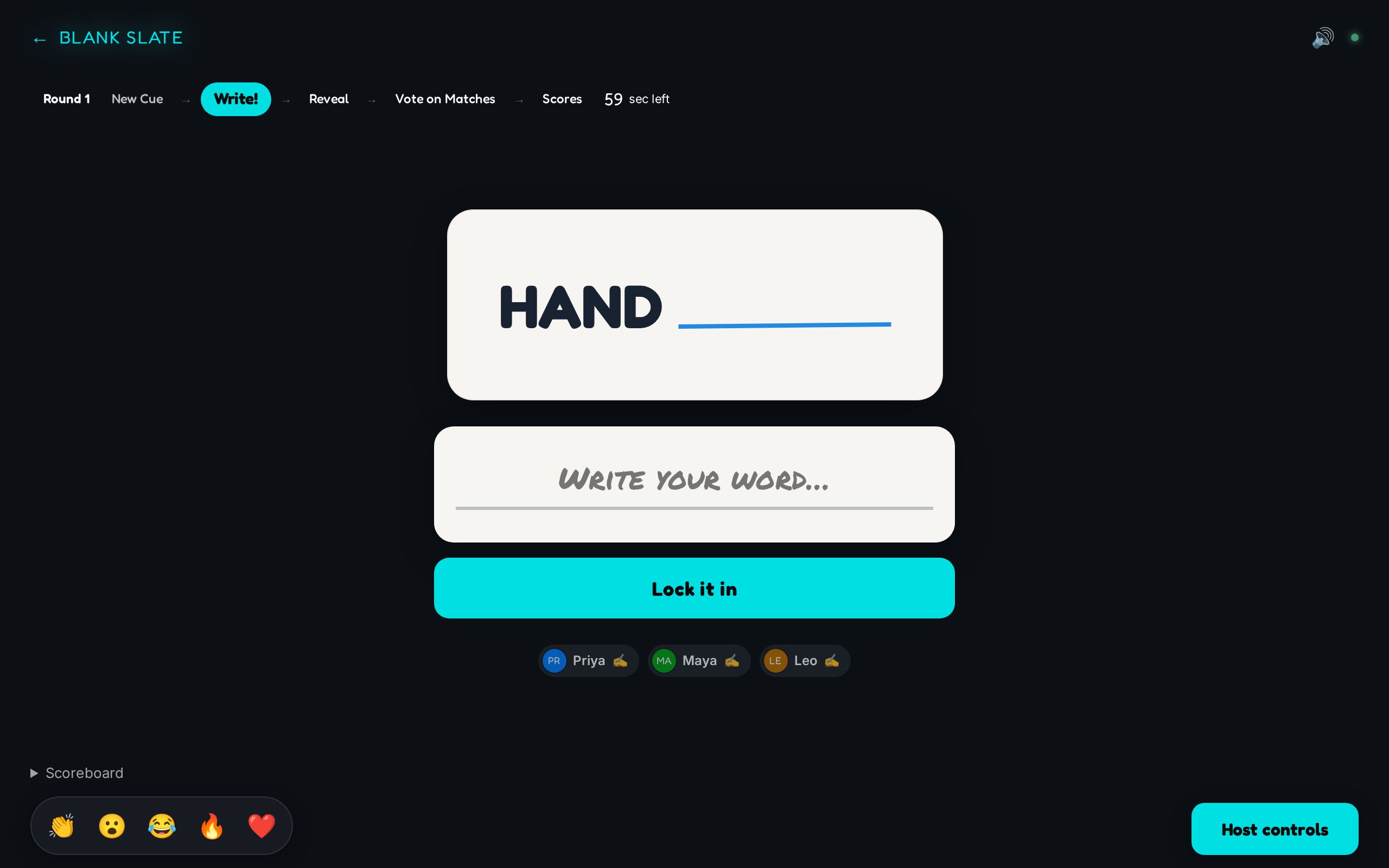Blank Slate — word matching game