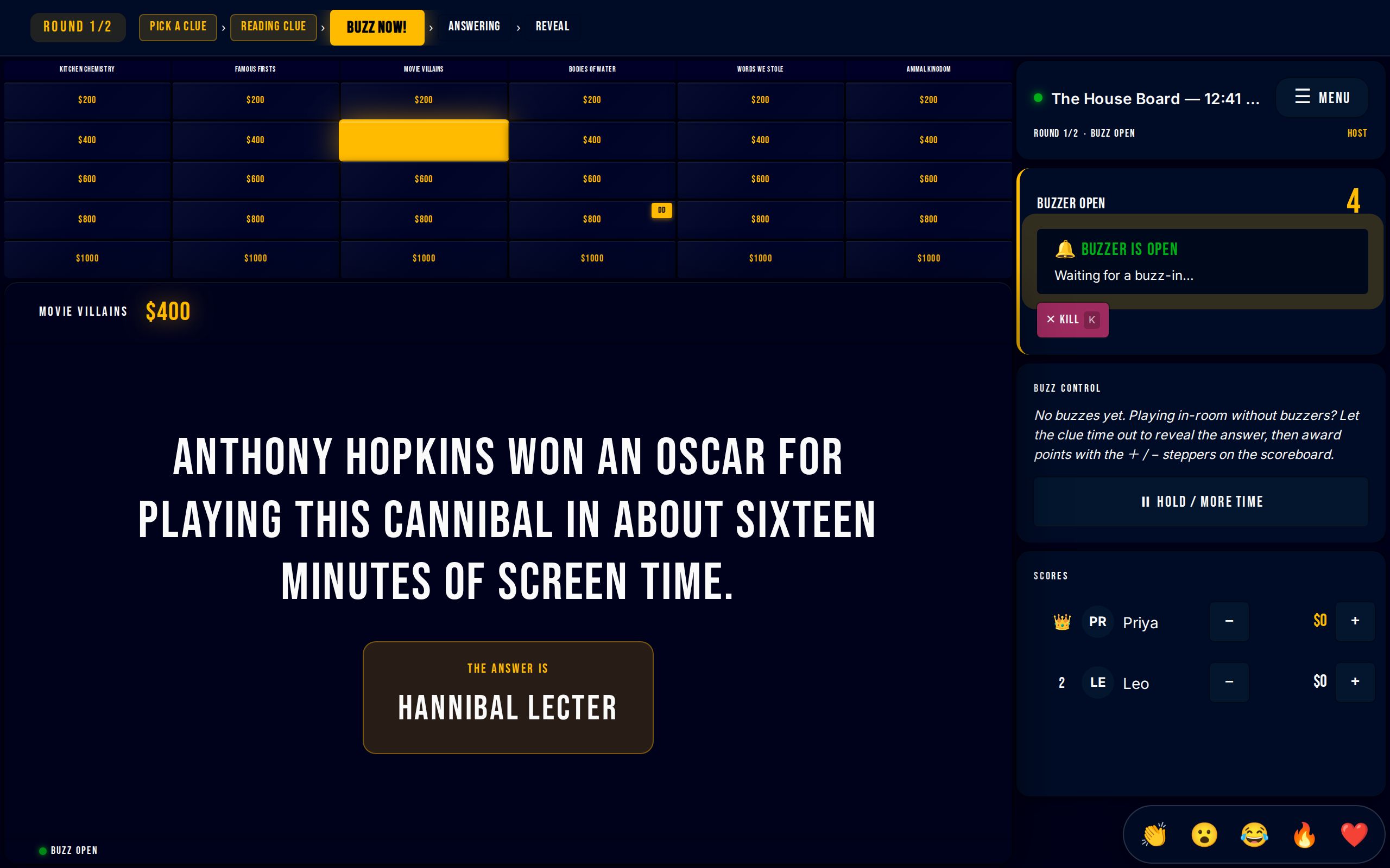 Trivia — buzzer quiz show game